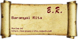 Baranyai Rita névjegykártya